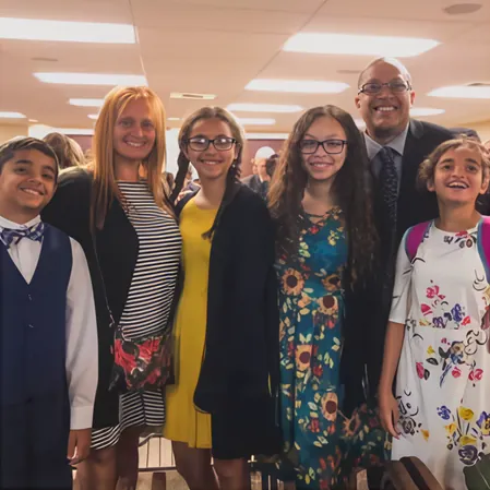 Ray Abreu with his wife and children